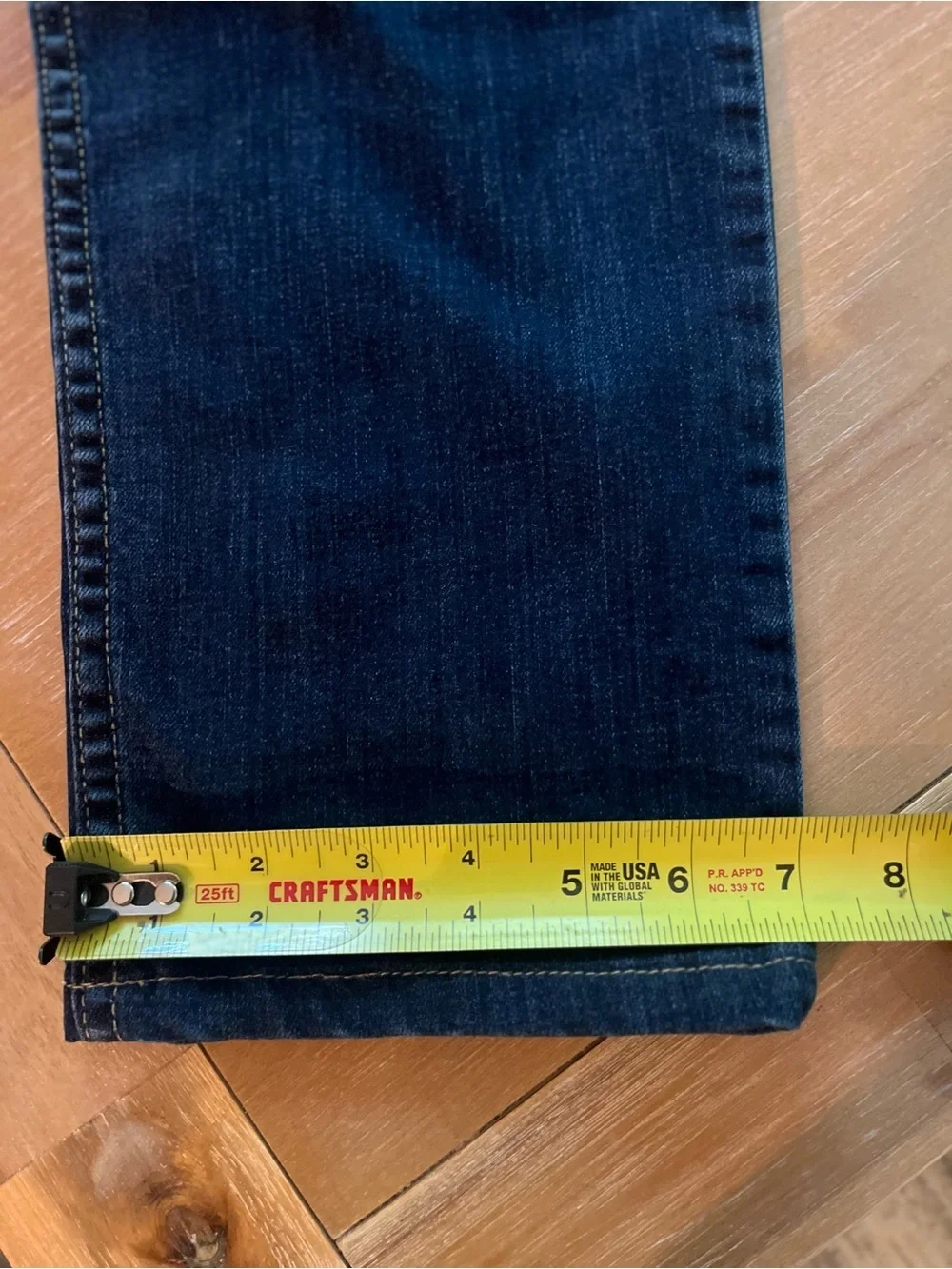 Dearborn Denim Jeans Mens 33x31 Blue Tailored Slim Straight Denim USA Dark